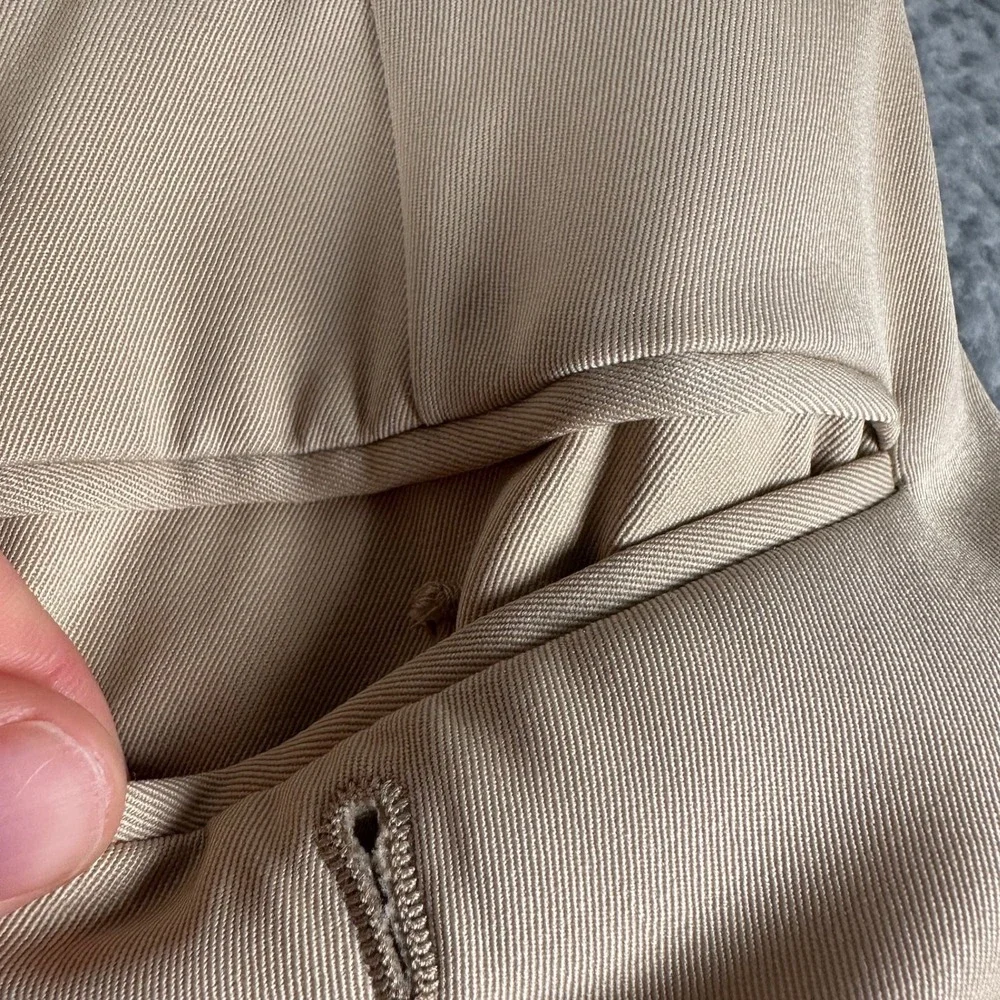 Vtg Polo Ralph Lauren Dress Pants Mens 40(38 Fit)Beige Pleated Virgin Wool Italy